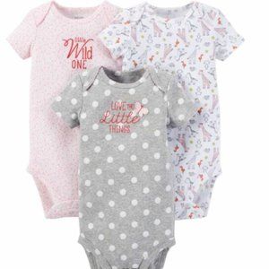 New born wild one 3 pack onesies